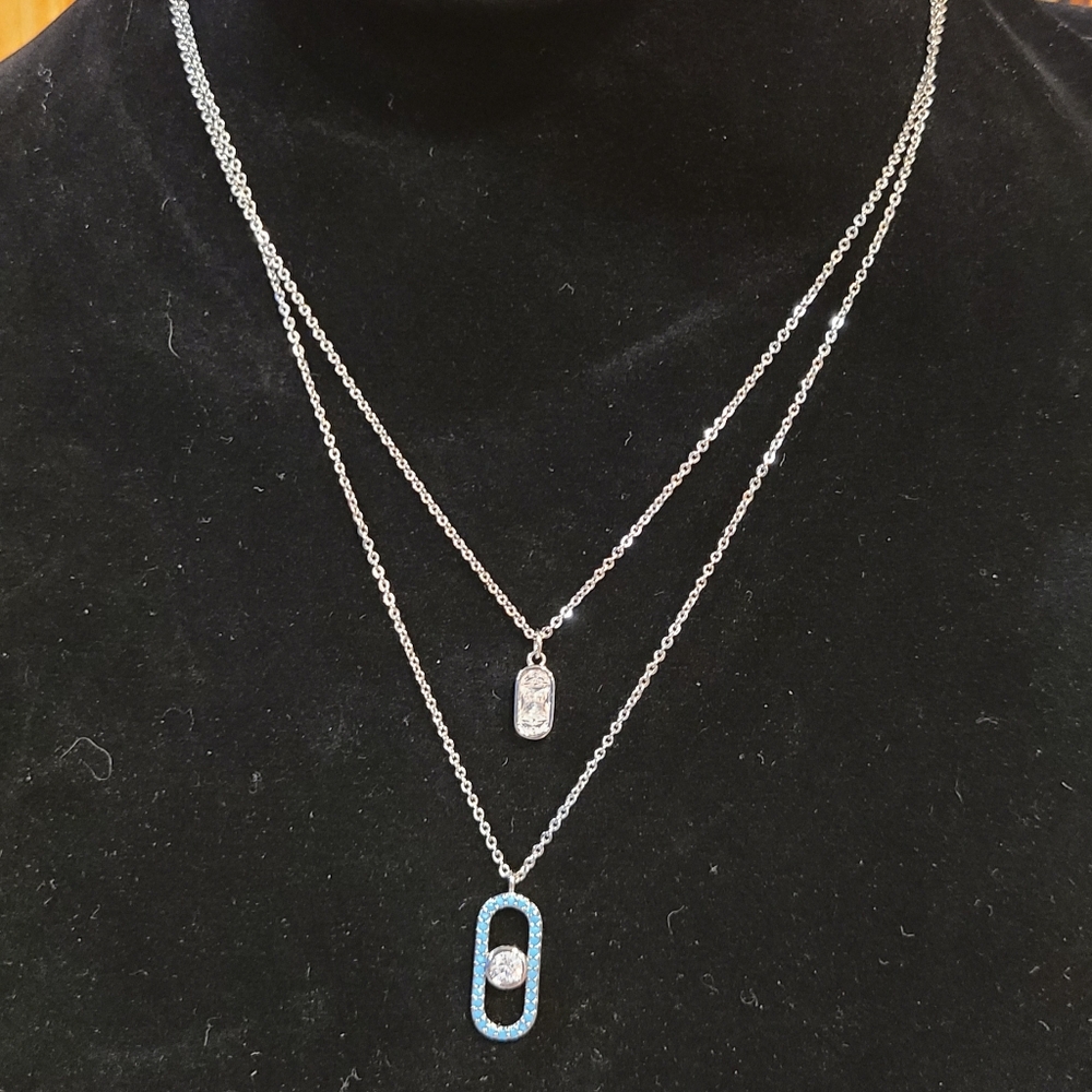 Park Lane Atlantis 2 in 1 Silver Layered Necklace with Pendants